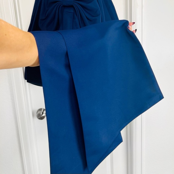 Sachin & Babi Blaine Mini Dress Navy Bow Train Cocktail Party Formal 8 M Blue - Picture 11 of 13
